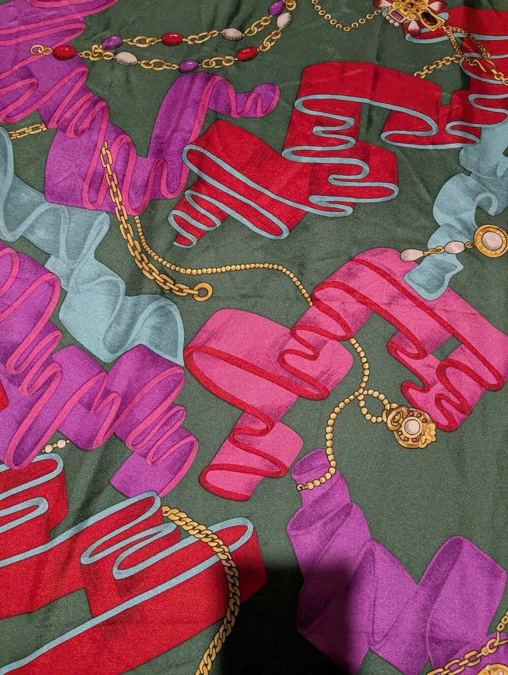 Large Vintage Hiroko Kapp Silk Scarf Vibrant 35in X 35.5 MIJ
